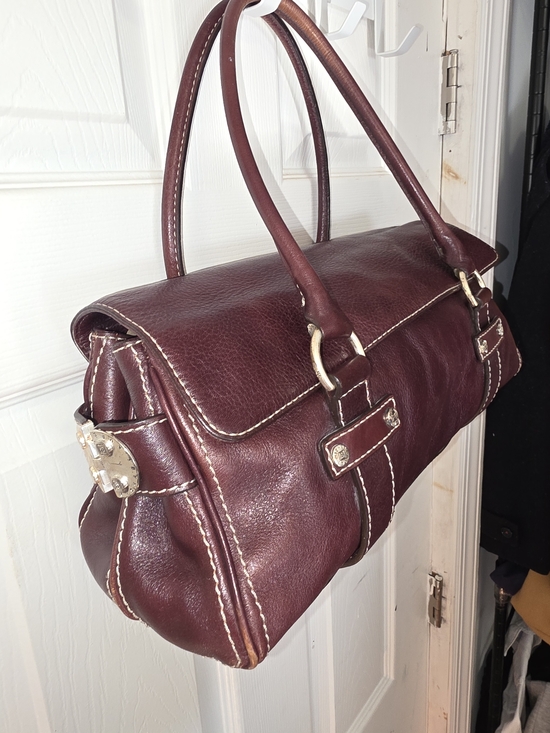 Michael Kors Handbags - Vintage Michael Kors Women’s Burgundy Leather Satchel Handbag